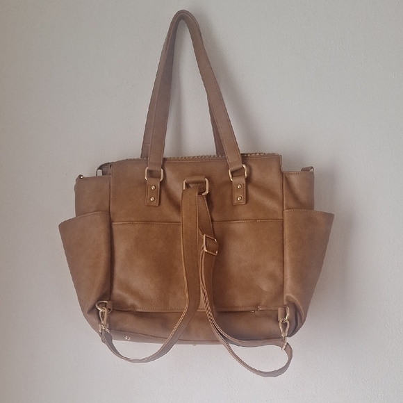 White Elm Brown Gemini Tote Or Crossbody Bag - Picture 2 of 13